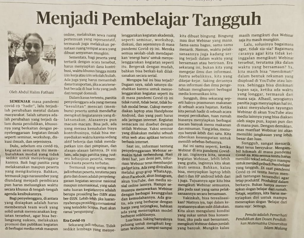 MENJADI PEMBELAJAR TANGGUH - Fathani.com