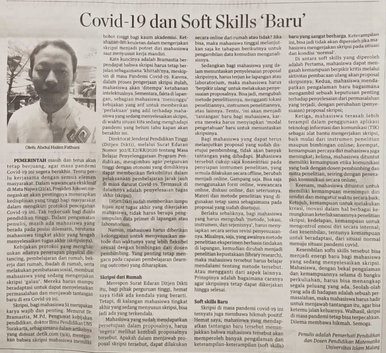 COVID-19 DAN SOFT SKILLS â€˜BARUâ€™ - Fathani.com